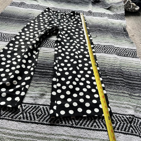 Maeve The Colette Black and White Polka Dot Wide Leg High Waist Stretch Pants - Picture 6 of 13